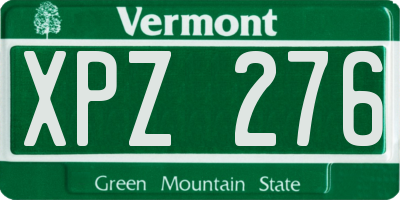 VT license plate XPZ276