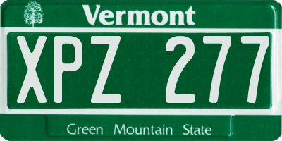 VT license plate XPZ277