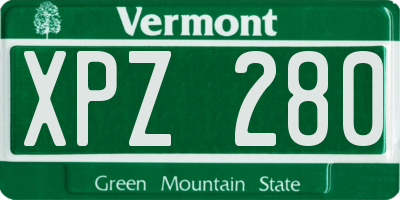 VT license plate XPZ280