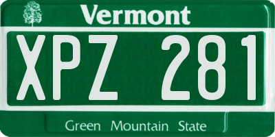 VT license plate XPZ281