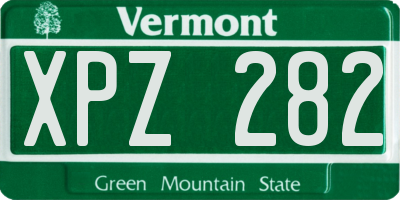 VT license plate XPZ282