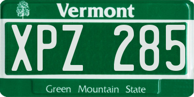 VT license plate XPZ285
