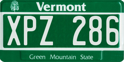 VT license plate XPZ286