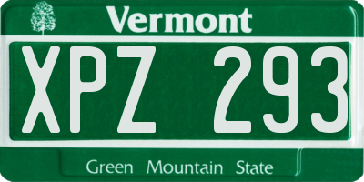 VT license plate XPZ293