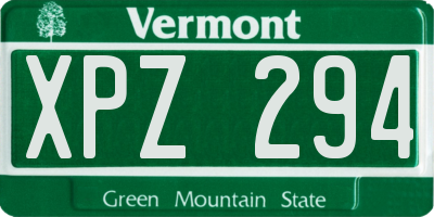 VT license plate XPZ294