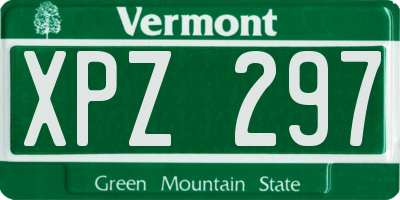 VT license plate XPZ297