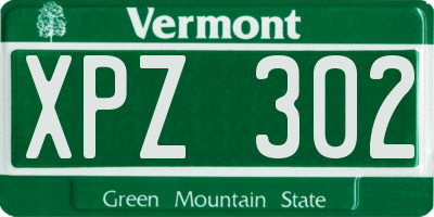 VT license plate XPZ302