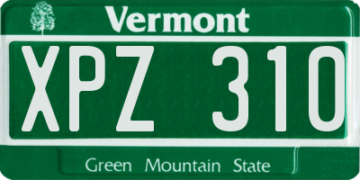 VT license plate XPZ310