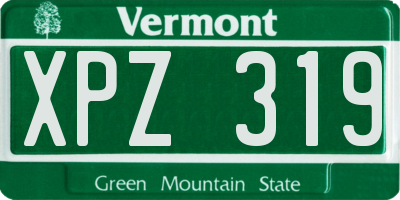 VT license plate XPZ319