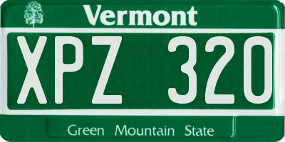 VT license plate XPZ320