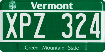 VT license plate XPZ324