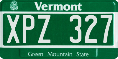 VT license plate XPZ327