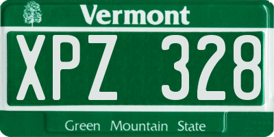 VT license plate XPZ328