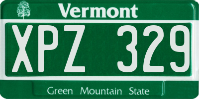 VT license plate XPZ329