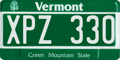 VT license plate XPZ330