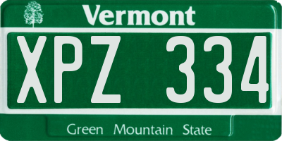 VT license plate XPZ334