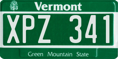 VT license plate XPZ341