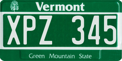 VT license plate XPZ345