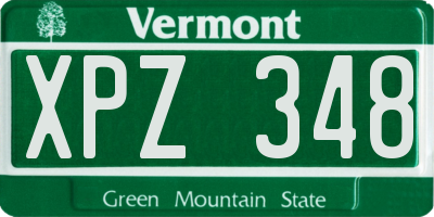 VT license plate XPZ348