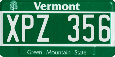 VT license plate XPZ356