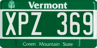 VT license plate XPZ369