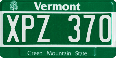 VT license plate XPZ370