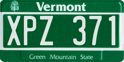 VT license plate XPZ371