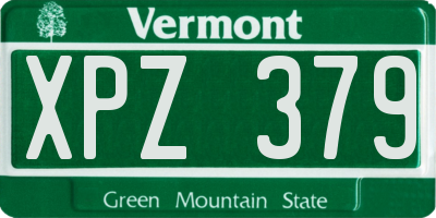 VT license plate XPZ379