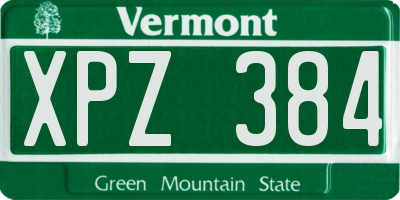 VT license plate XPZ384