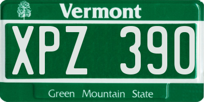 VT license plate XPZ390
