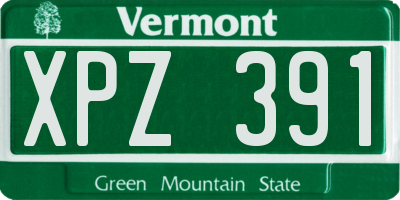 VT license plate XPZ391