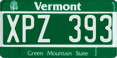 VT license plate XPZ393