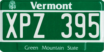 VT license plate XPZ395