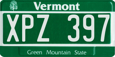 VT license plate XPZ397