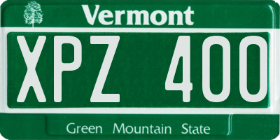VT license plate XPZ400