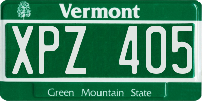 VT license plate XPZ405