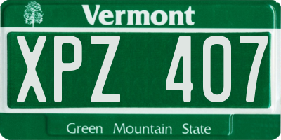 VT license plate XPZ407