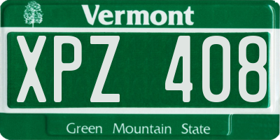 VT license plate XPZ408