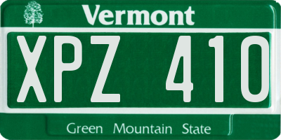 VT license plate XPZ410