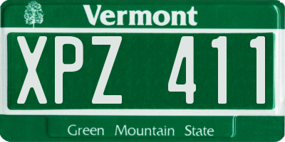 VT license plate XPZ411