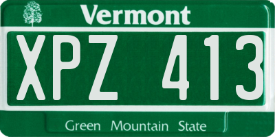 VT license plate XPZ413