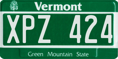 VT license plate XPZ424