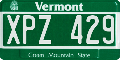 VT license plate XPZ429