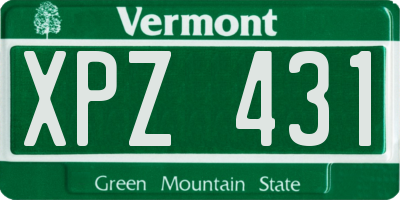 VT license plate XPZ431