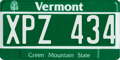 VT license plate XPZ434