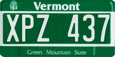 VT license plate XPZ437