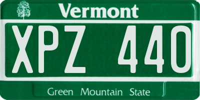 VT license plate XPZ440
