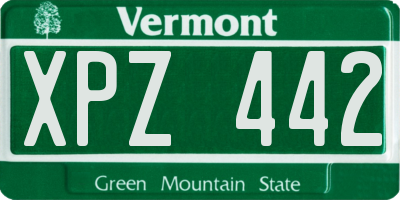 VT license plate XPZ442