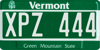 VT license plate XPZ444