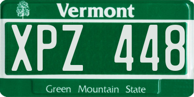 VT license plate XPZ448